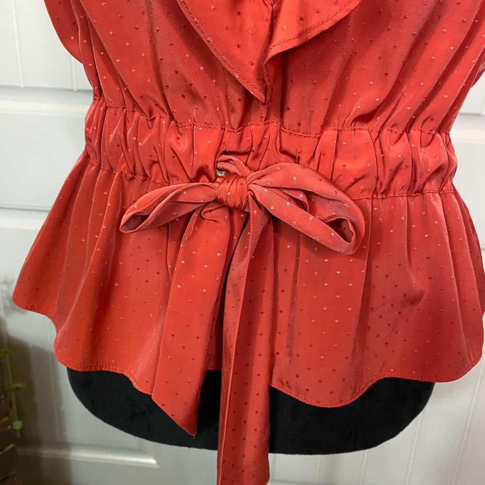Adorable Burnt Orange Textured Ruffled Top - Picture 4 of 10
